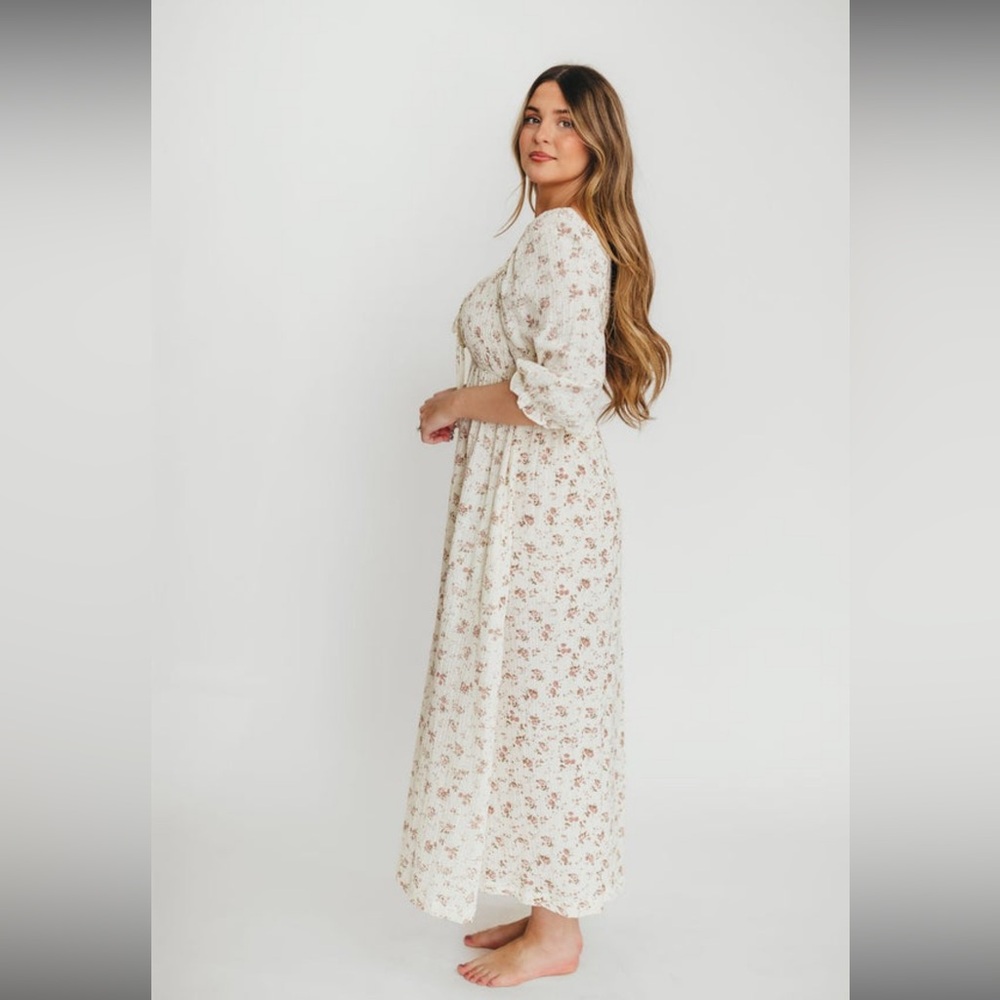 Worth Collective Cecilia 100% Cotton Smoked Maxi Dress - XS - Picture 2 of 5